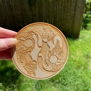 3 Small Wooden Crystal Grid for Manifesting, Directing Energy and Protection-NEW